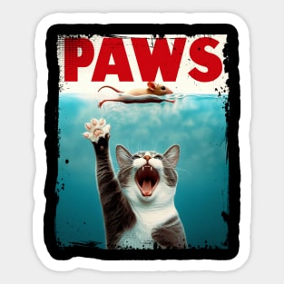 Paws | Movies | Cat & Mouse | T Shirt Design Sticker